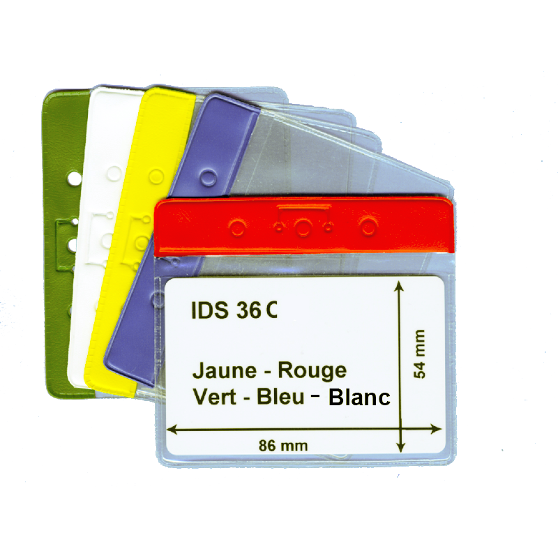 IDS36C porte badge souple avec bandeau coloré