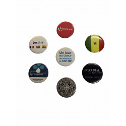 badge bouton rond exemples personnalisations