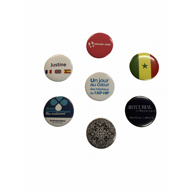 badge bouton rond exemples personnalisations