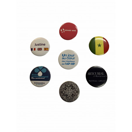 badge bouton rond exemples personnalisations