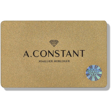 Carte pailleté doré avec hologramme