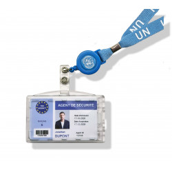 Porte badge avec carte et cordon